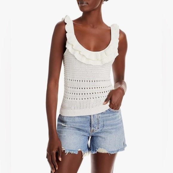 7 for all mankind crochet crop tank - Picture 1 of 6